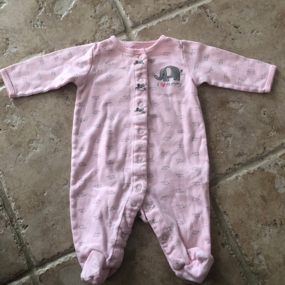 Infant Girl Carter’s One-piece Pink w/ gray sz 3 m
